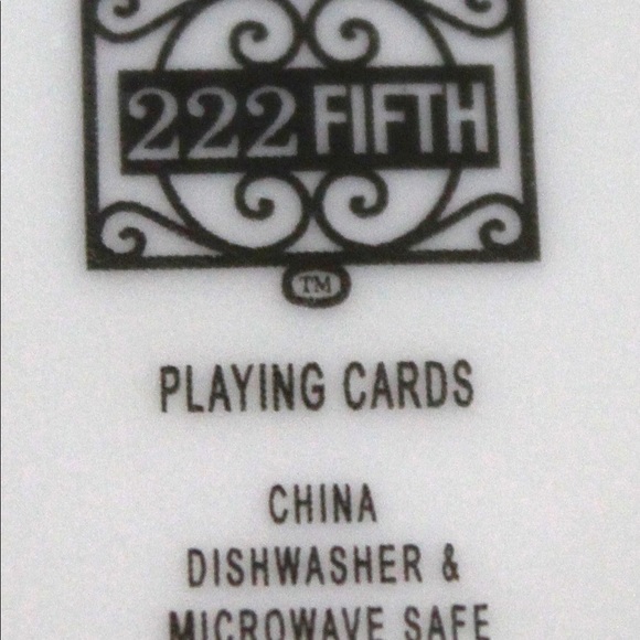 222 FIFTH PLAYING CARDS TALL LATTE MUG PORCELAIN - Picture 5 of 5